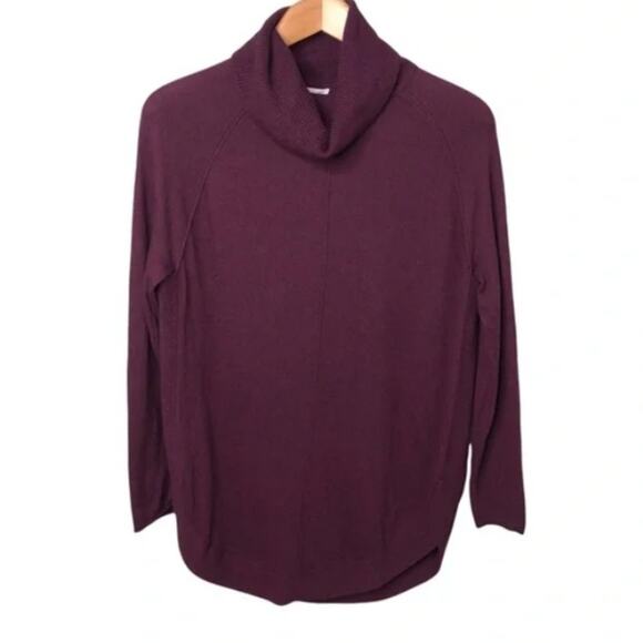 Caslon Burgundy Cowl Neck Tunic Style Sweater - Picture 2 of 7
